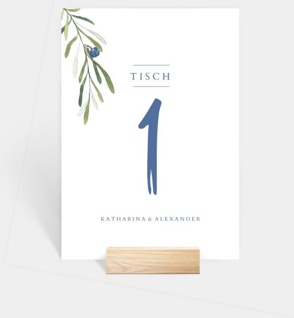 Tischnummern-Karte hoch