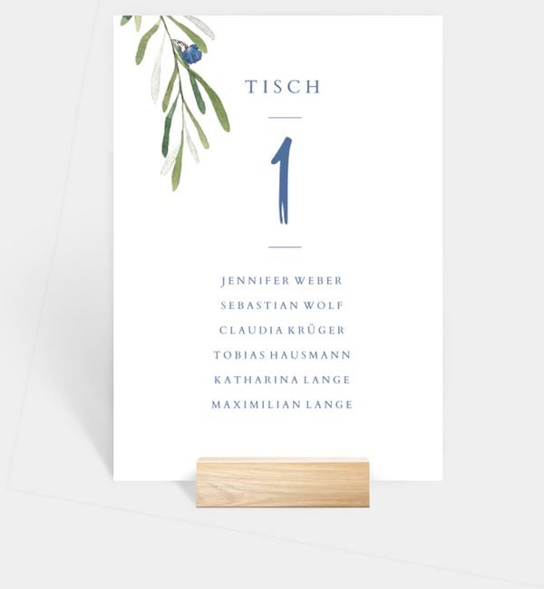 Tischnummern-Karte hoch