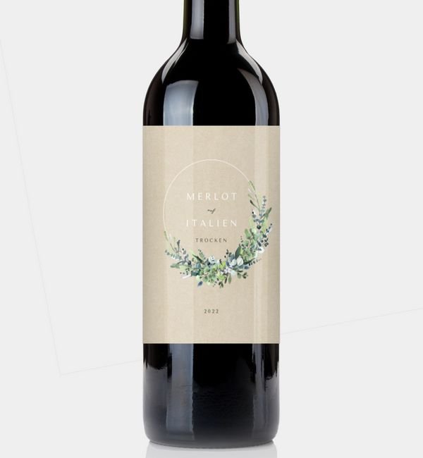 Flaschenetikett hoch