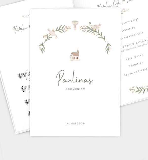 Klappkarte hoch mit Einleger 8-seitig