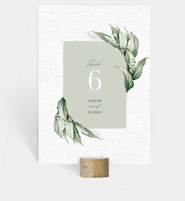 Tischnummern-Karte hoch