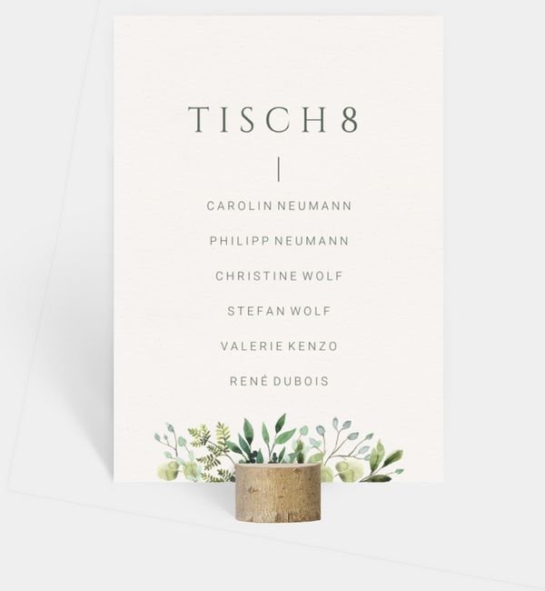 Tischnummern-Karte hoch