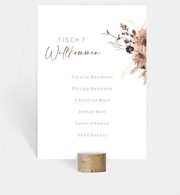 Tischnummern-Karte hoch