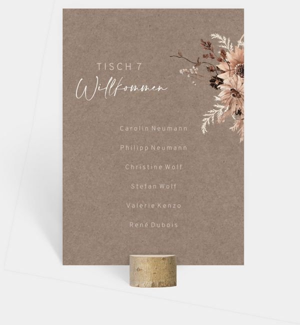 Tischnummern-Karte hoch