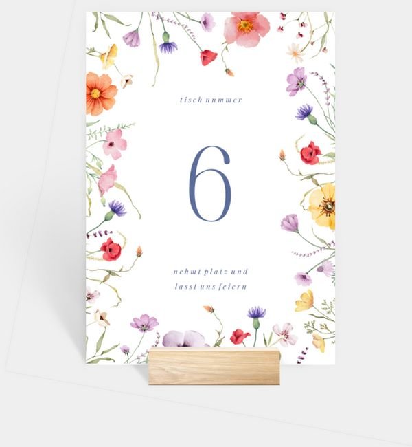 Tischnummern-Karte hoch