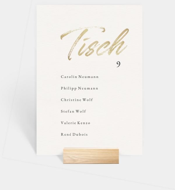 Tischnummern-Karte hoch