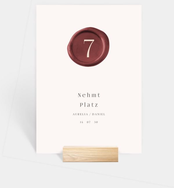 Tischnummern-Karte hoch