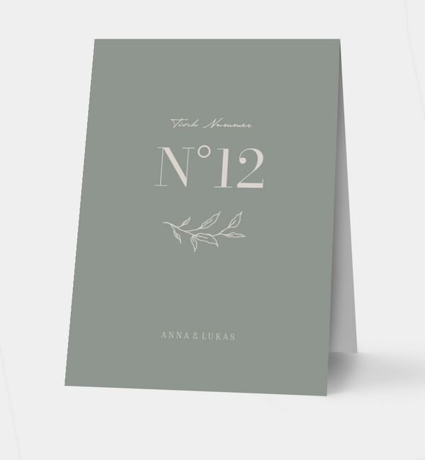 Klappkarte hoch Tischkarte oben