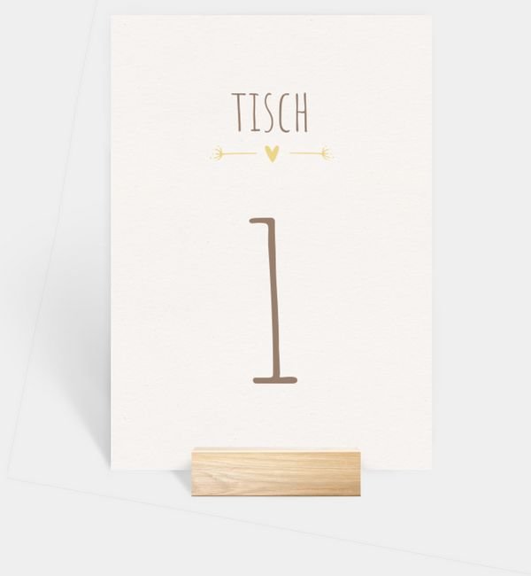 Tischnummern-Karte hoch