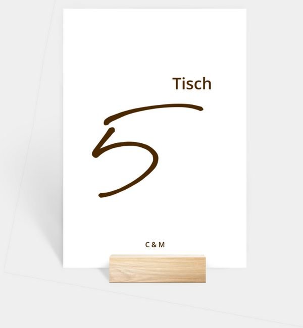 Tischnummern-Karte hoch