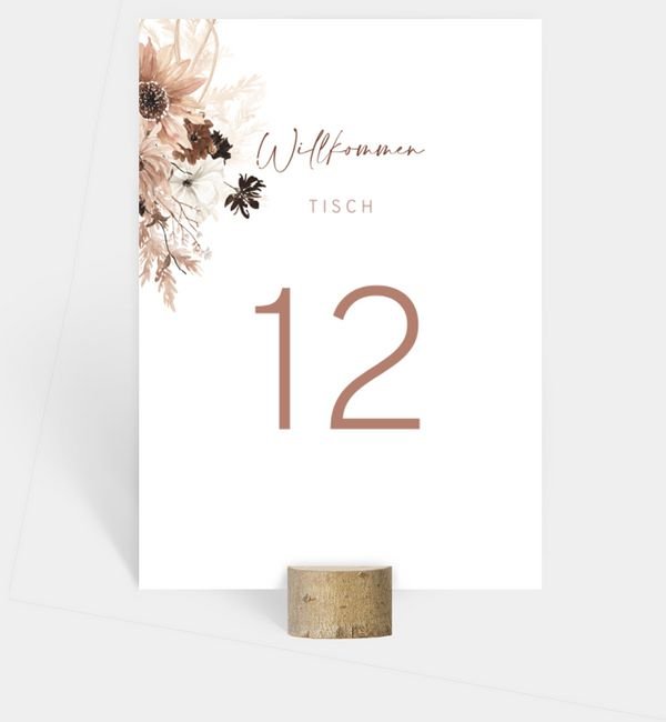 Tischnummern-Karte hoch