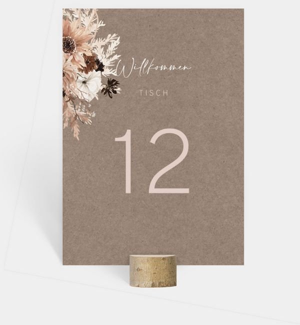 Tischnummern-Karte hoch