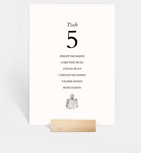 Tischnummern-Karte hoch