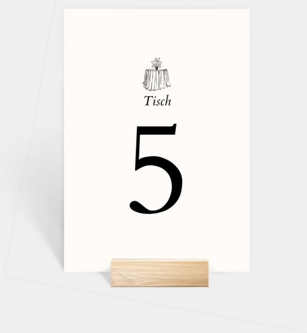 Tischnummern-Karte hoch