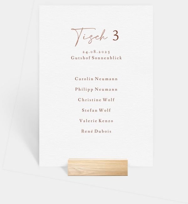 Tischnummern-Karte hoch