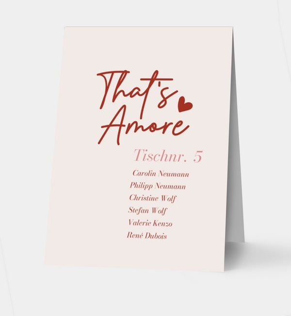 Klappkarte hoch Tischkarte oben