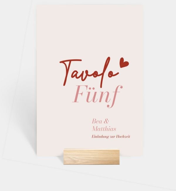 Tischnummern-Karte hoch