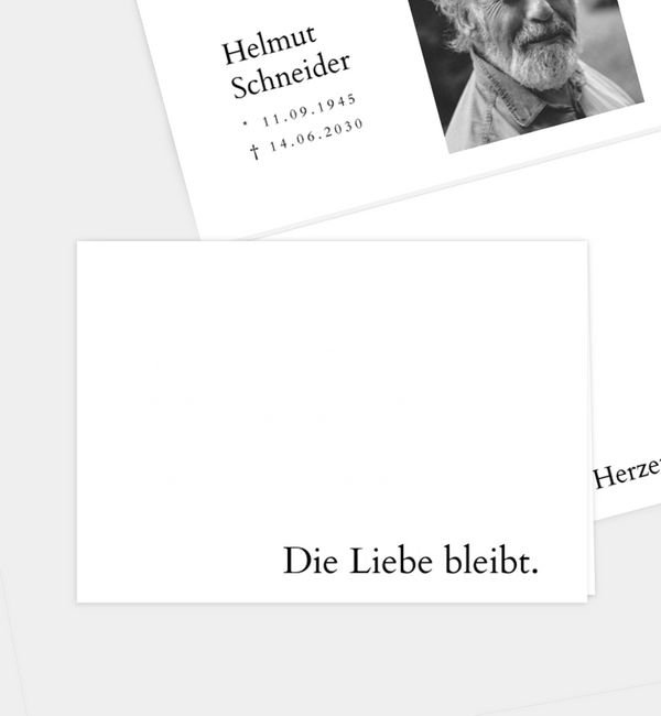 Klappkarte quer, Faltung horizontal