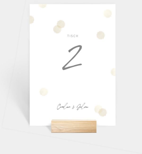 Tischnummern-Karte hoch