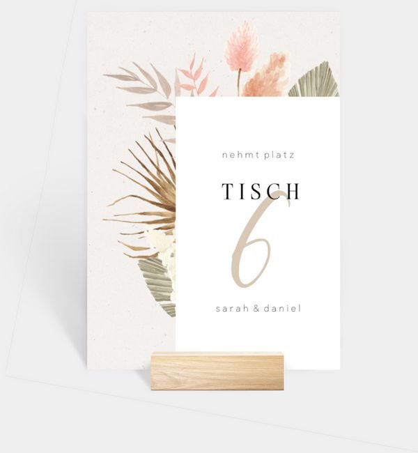 Tischnummern-Karte hoch