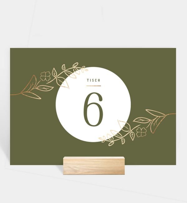 Tischnummern-Karte quer