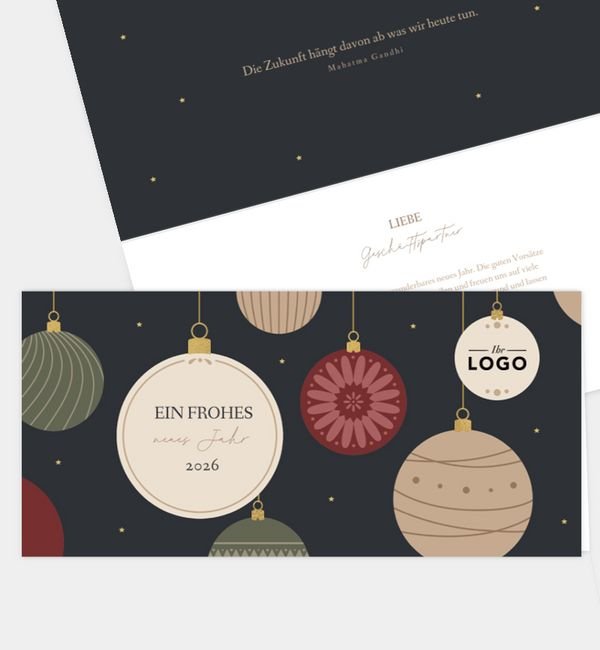 Klappkarte quer, Faltung oben