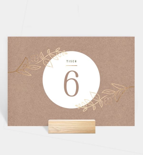 Tischnummern-Karte quer