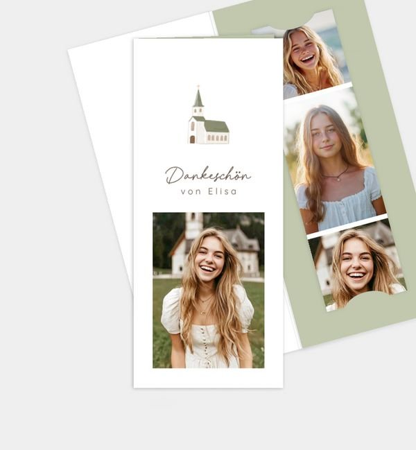Klappkarte mit Fotostreifen