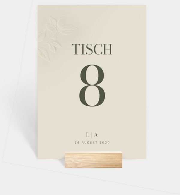 Tischnummern-Karte hoch