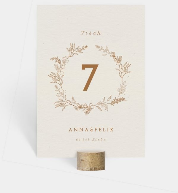 Tischnummern-Karte hoch