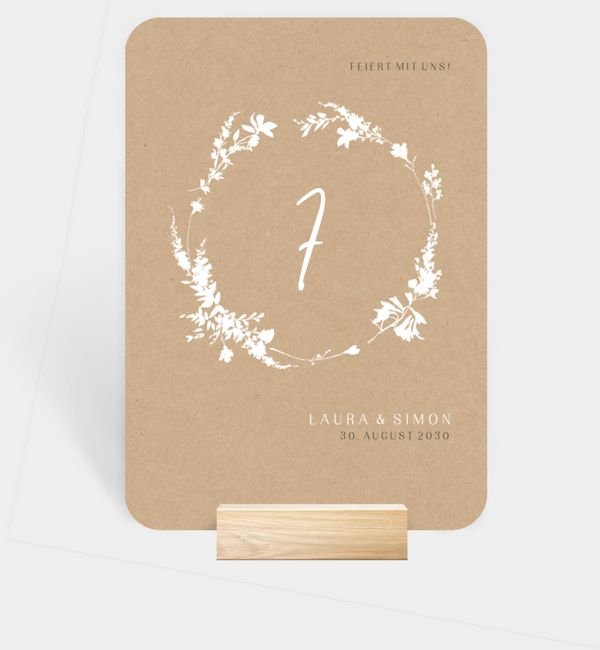 Tischnummern-Karte hoch