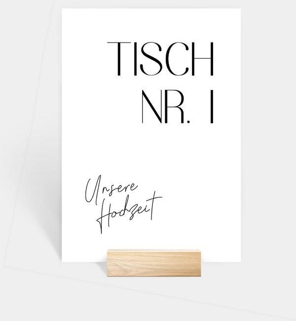 Tischnummern-Karte hoch