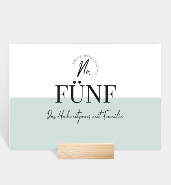 Tischnummern-Karte quer