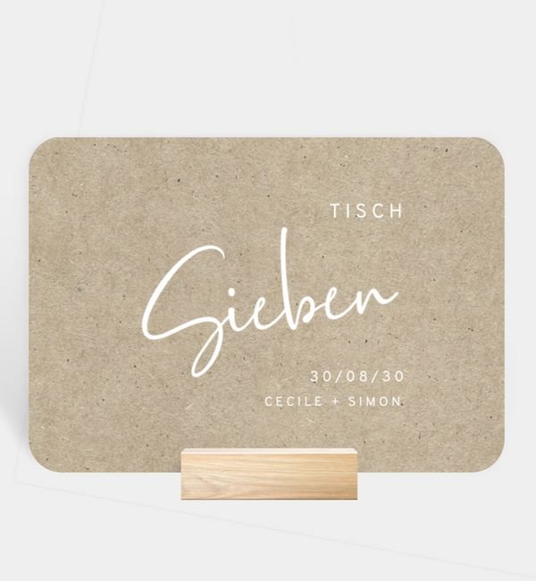 Tischnummern-Karte quer