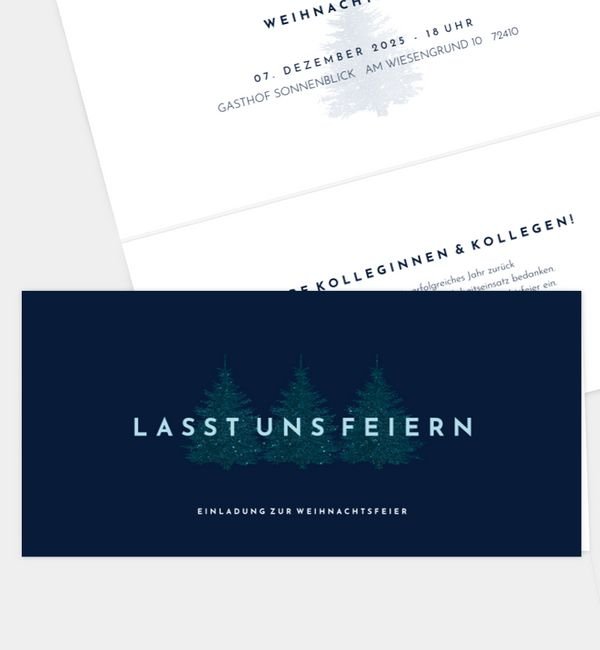 Klappkarte quer, Faltung oben