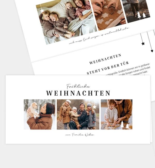 Klappkarte quer, Faltung oben