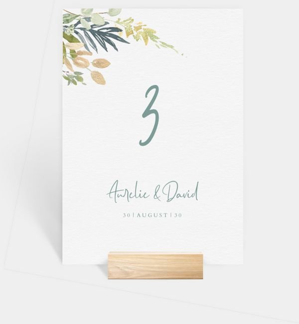 Tischnummern-Karte hoch