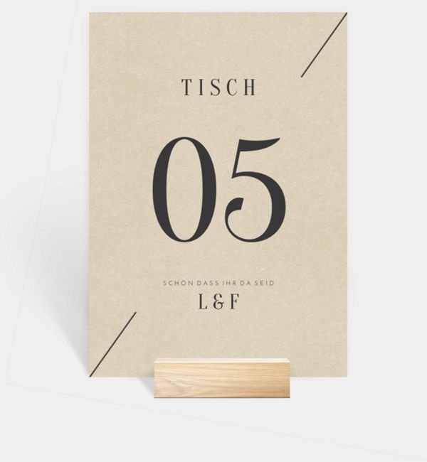 Tischnummern-Karte hoch
