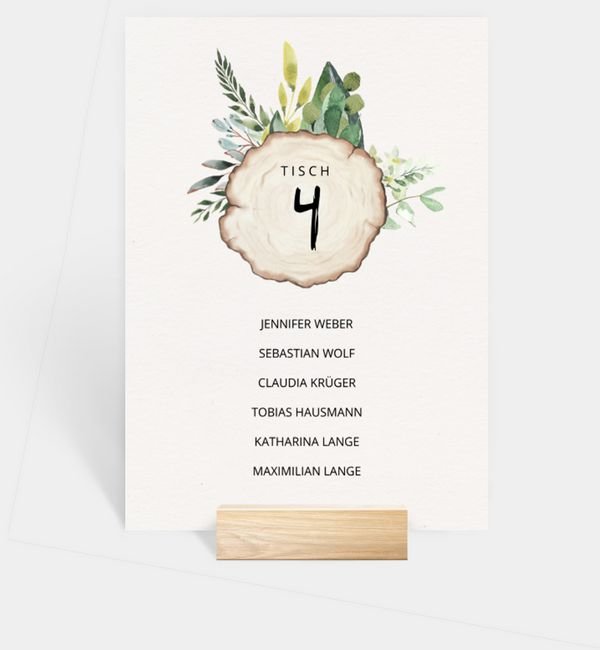 Tischnummern-Karte hoch