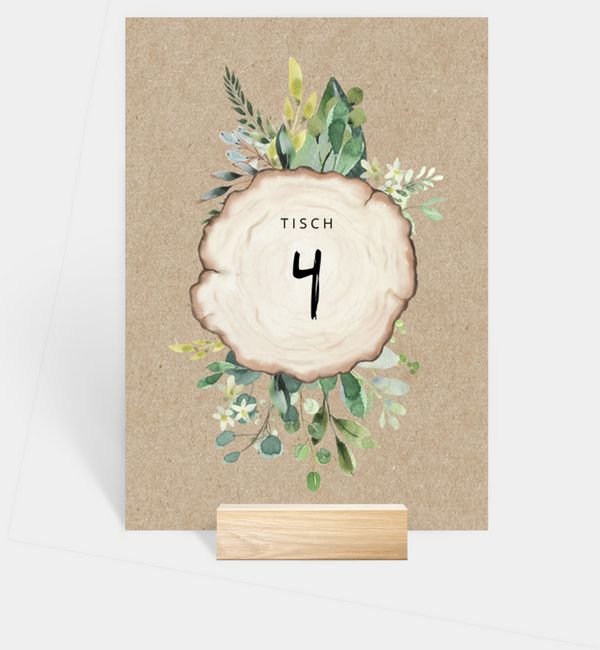 Tischnummern-Karte hoch