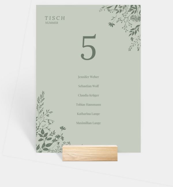 Tischnummern-Karte hoch