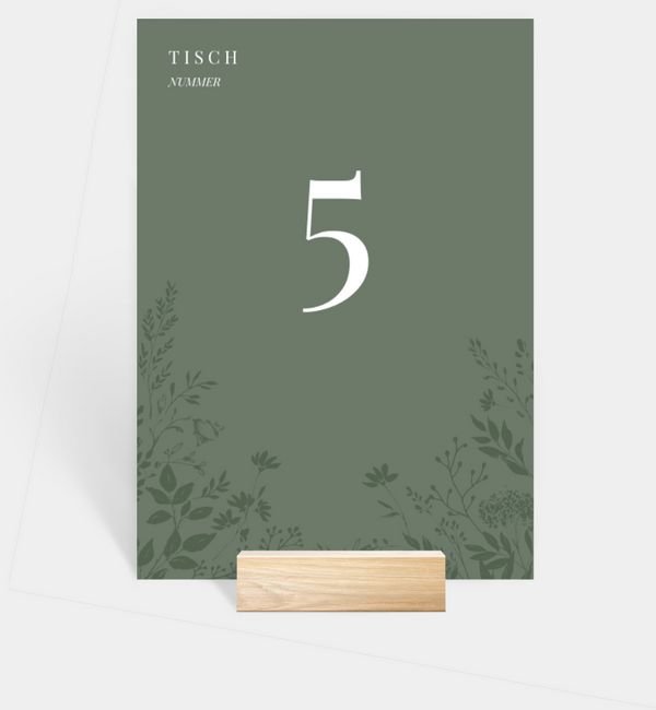 Tischnummern-Karte hoch