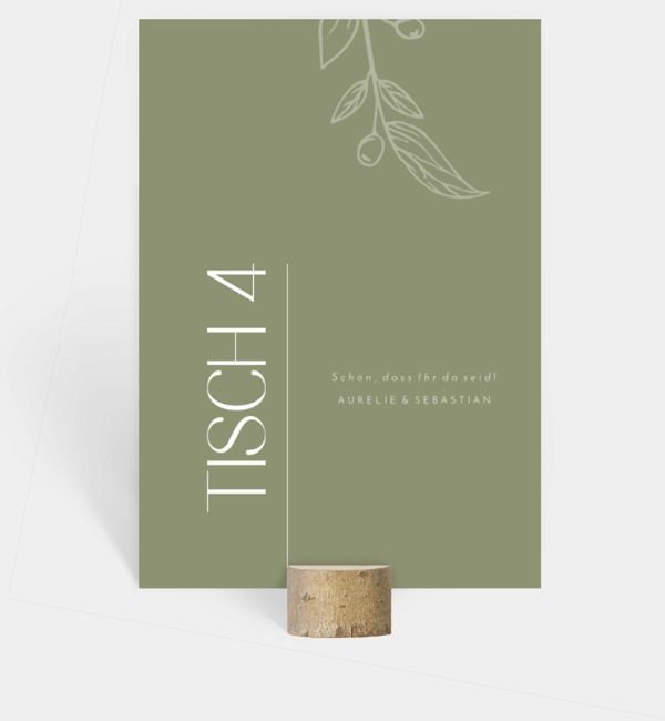 Tischnummern-Karte hoch