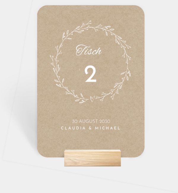 Tischnummern-Karte hoch