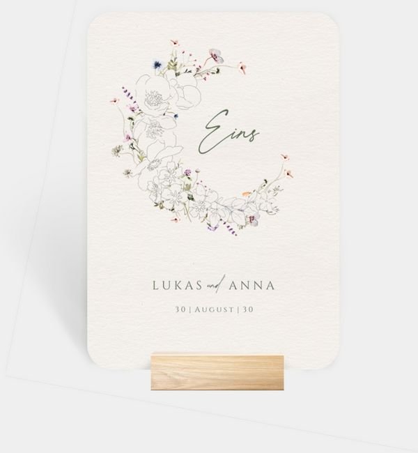 Tischnummern-Karte hoch