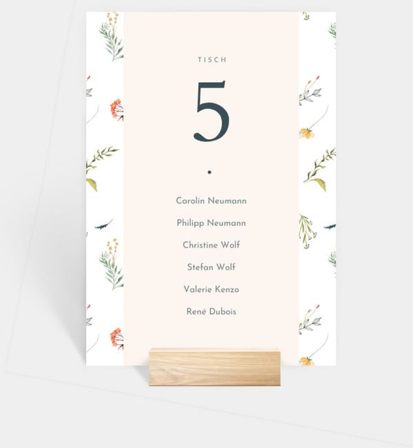 Tischnummern-Karte hoch