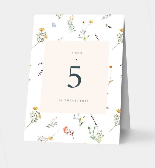 Klappkarte hoch Tischkarte oben