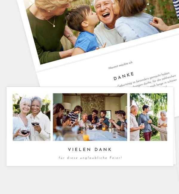 Klappkarte quer, Faltung oben