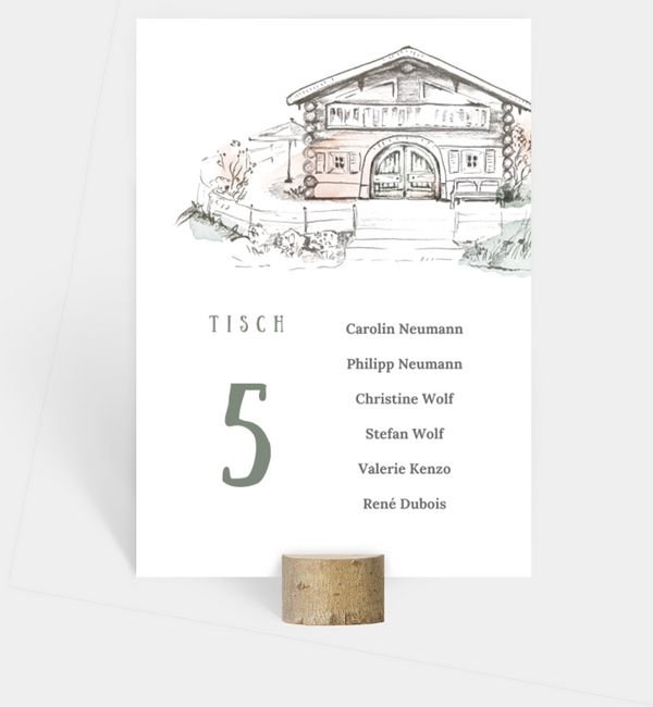 Tischnummern-Karte hoch