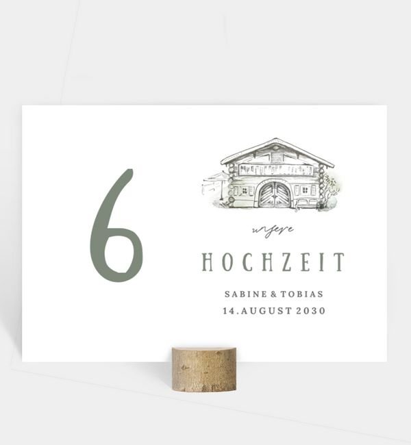 Tischnummern-Karte quer